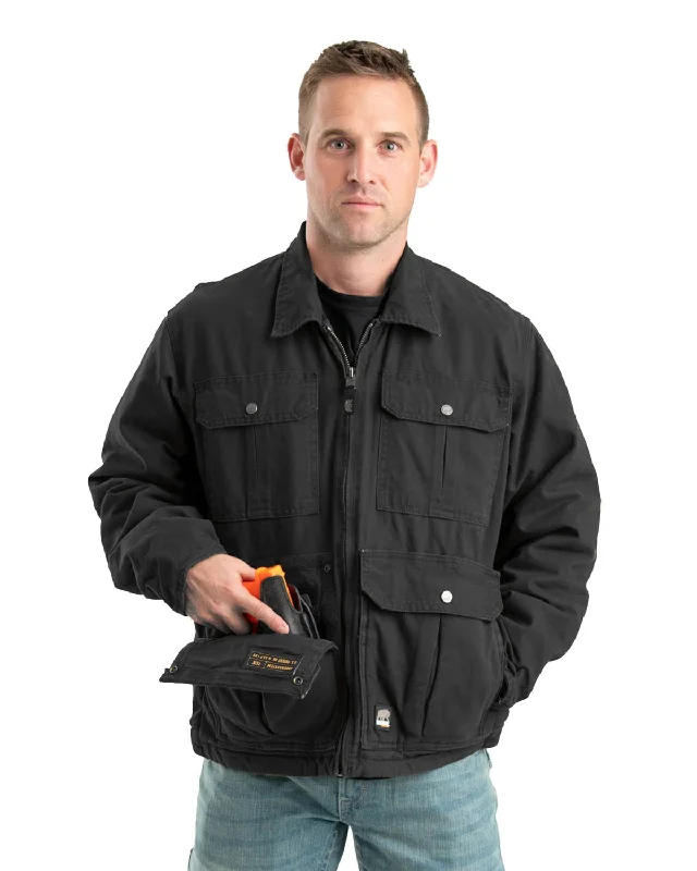 Men's Coats for Big and TallBerne Mens Black 100% Cotton Echo One One Jacket