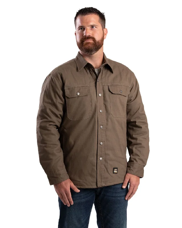 Men's Coats with Embroidered DetailsBerne Apparel Mens Heartland Duck Shirt Sage 100% Cotton Cotton Jacket