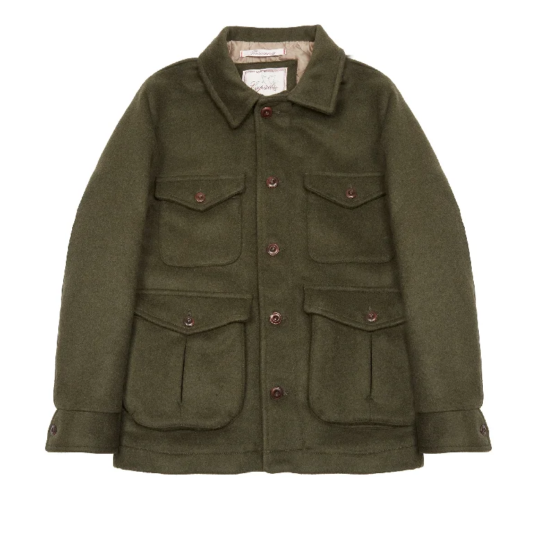 Men's Coats with Ripstop FabricCapalbio Wool Field Jacket in Forest Green