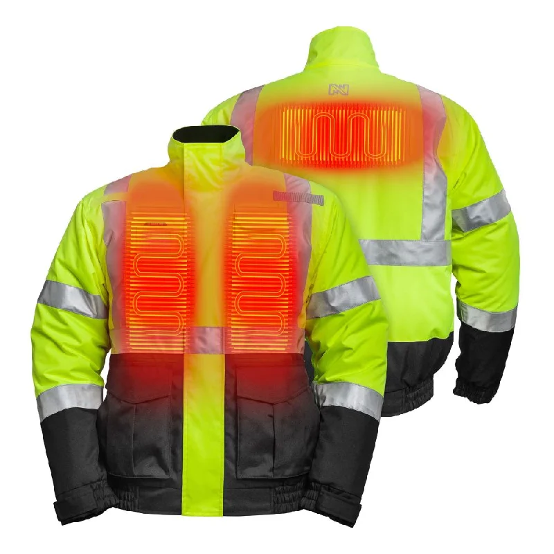 Elegant Men's Wool Coats'Fieldsheer' Men's Hi-Vis Heated Jacket - Hi-Vis Yellow
