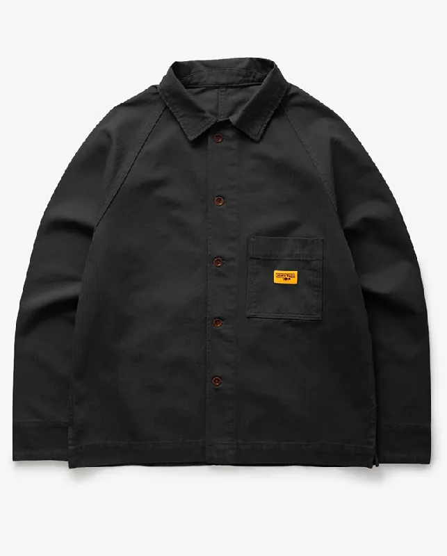 High-Quality Men's Duffle CoatsHerringbone FOH Jacket BLACK