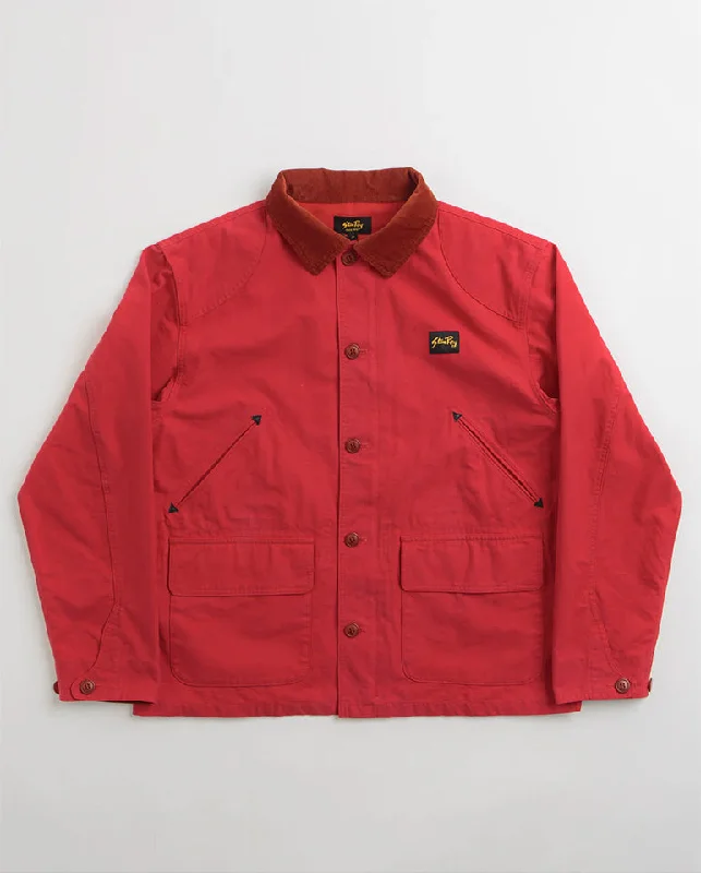 Men's Coats with Fur TrimHunters Jacket Aged Red