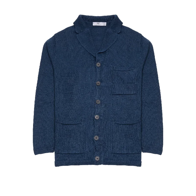 Affordable Men's Winter CoatsInis Meáin Washed Linen Pub Jacket in Navy