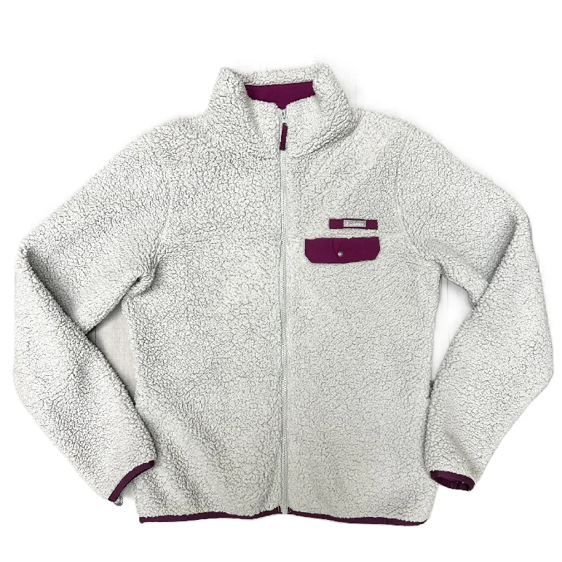 Men's Coats with Quilted LiningJacket Faux Fur & Sherpa By Columbia In Grey & Purple, Size: M