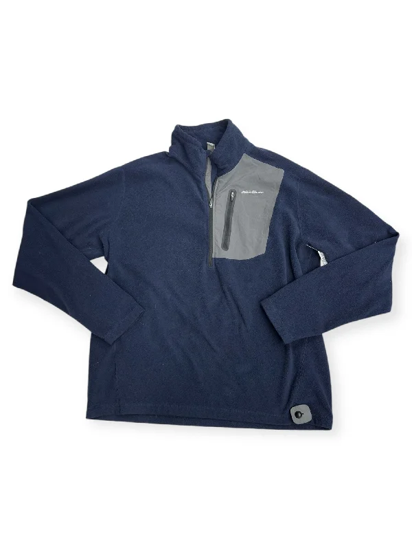 Men's Coats with Tactical FeaturesJacket Fleece By Eddie Bauer In Navy, Size: Xl