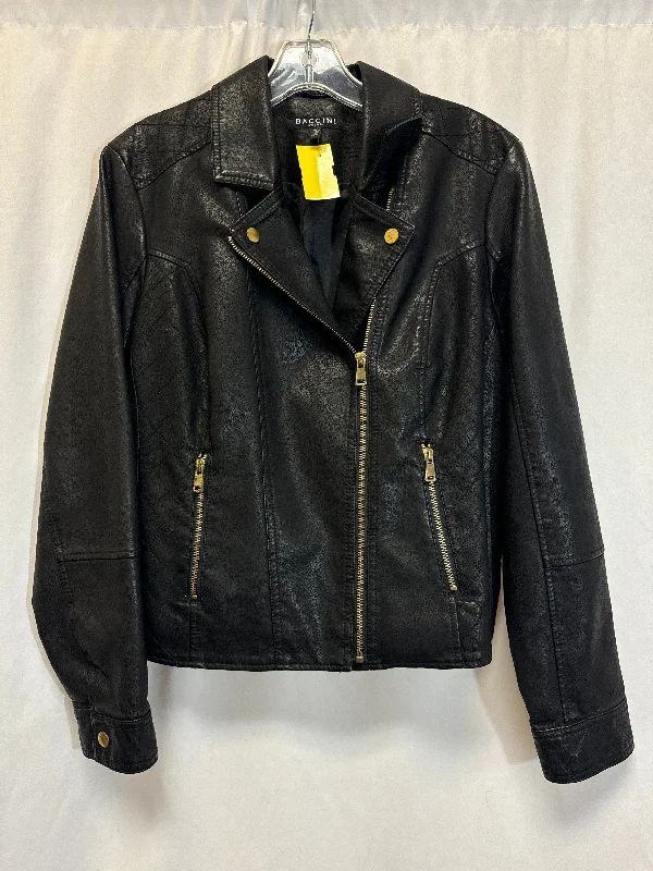 Unique Men's Flight JacketsJacket Moto By Baccini In Black, Size: L