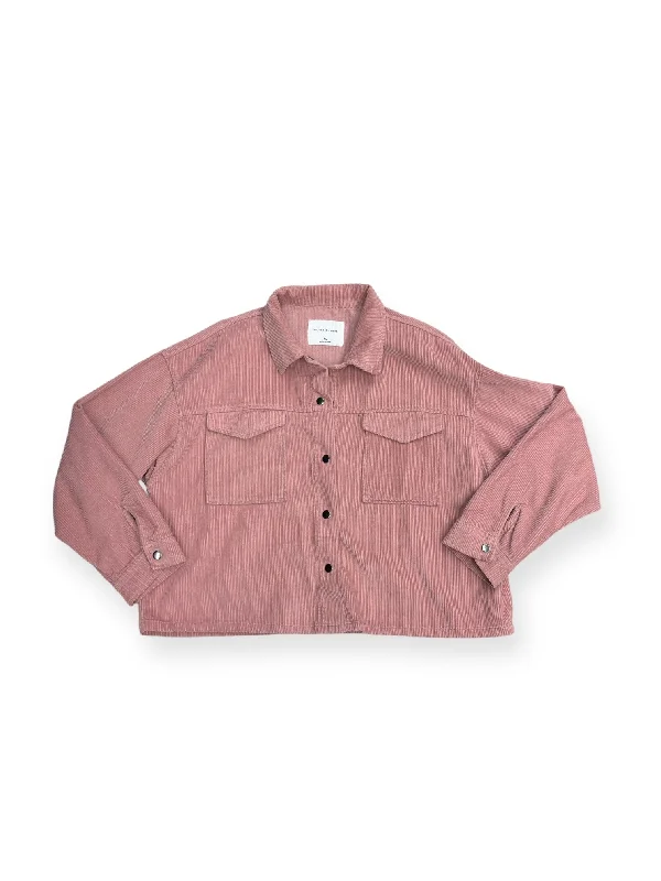 Men's Coats with Snap ButtonsJacket Shirt By Celebrity Pink In Pink, Size: Xl
