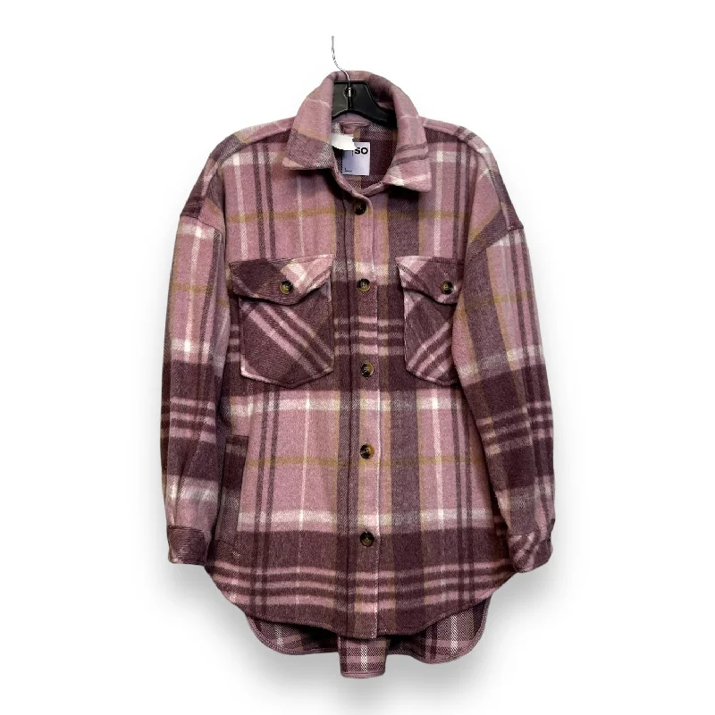 Men's Coats for TravelJacket Shirt By So In Plaid Pattern, Size: S