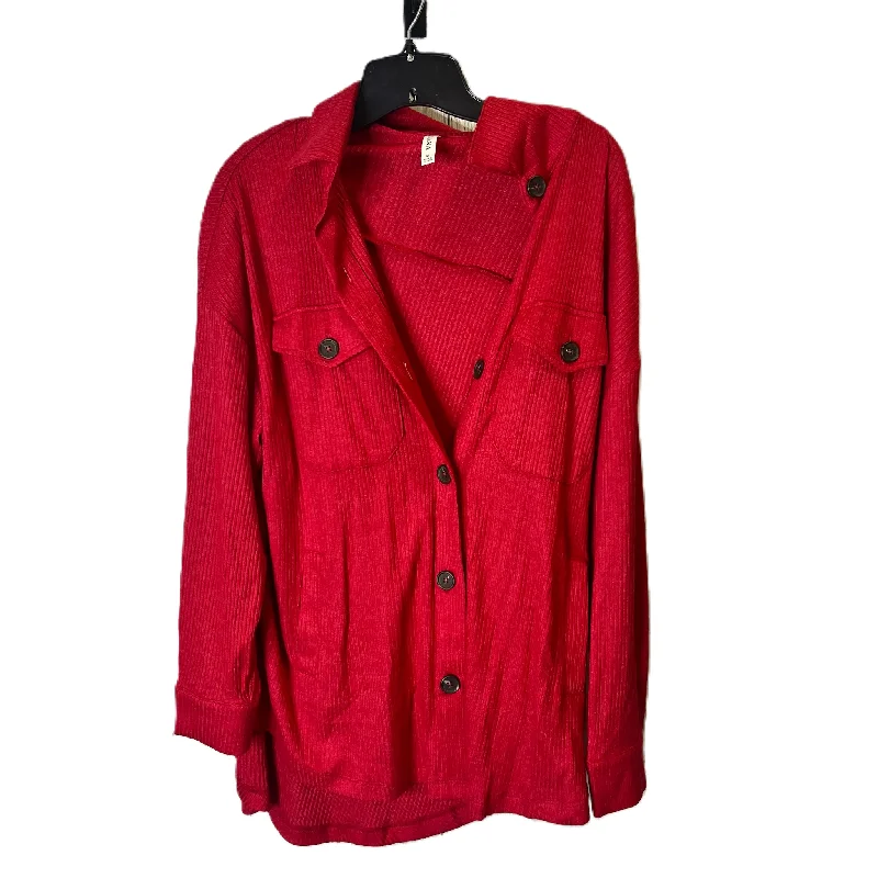 Men's Coats for Ice FishingJacket Shirt By Zenana Outfitters In Red, Size: M