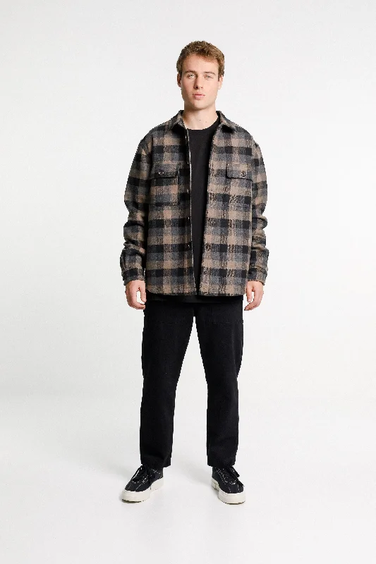 Men's Coats with Contrast StitchingLumber Jacket - Sale - Ash Plaid