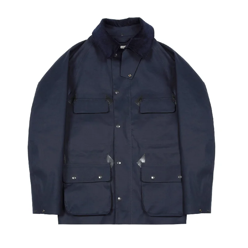 Men's Coats for Rainy WeatherMackintosh Anstruther Bonded Cotton Field Jacket in Navy