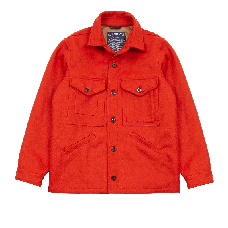 Men's Coats with PocketsManifattura Ceccarelli Wool Cruiser Jacket in Robbia