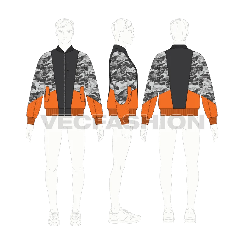Men's Coats with Patchwork DesignsMens Camo Fashion Jacket