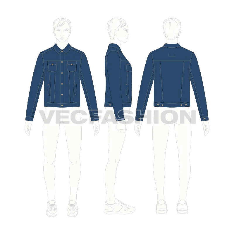 Men's Coats with Slim FitsMens Classic Denim Jacket