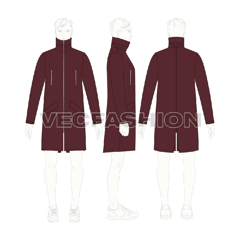 Men's Coats with Velcro ClosuresMens Fish Tail Jacket