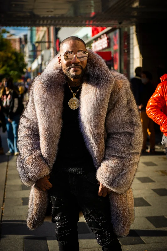 Modern Men's Field JacketsMen's Full Fox Parka Jacket [Crystal]