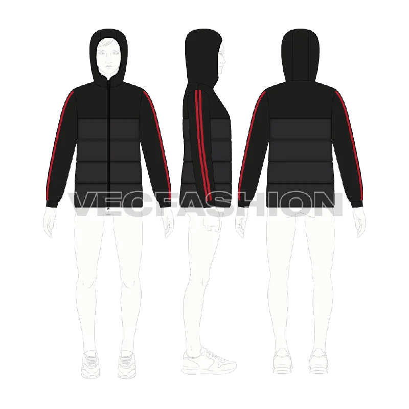 Men's Coats for Short MenMens Jacket with Padded Panels