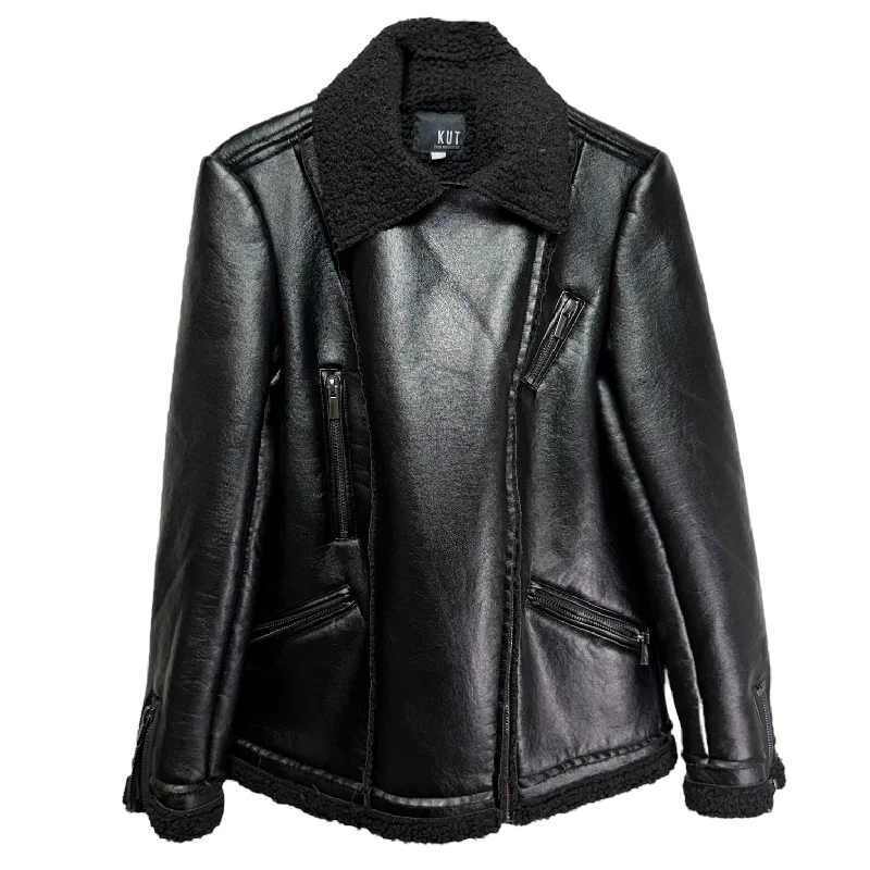 Men's Coats for Formal EventsOrla Vegan Leather Jacket Faux Fur & Sherpa By Kut From The Kloth In Black, Size: S Men's Coats for Formal EventsOrla Vegan Leather Jacket Faux Fur & Sherpa By Kut From The Kloth In Black, Size: S