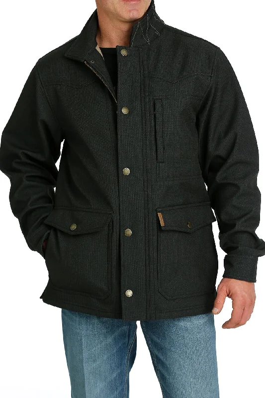 Men's Coats with Down Insulation'Cinch' Men's 3/4 Length Bonded Jacket - Charcoal