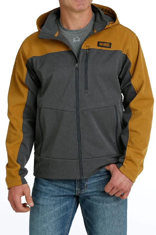 Stylish Men's Biker Jackets'Cinch' Men's Bonded Hoodie Jacket - Charcoal
