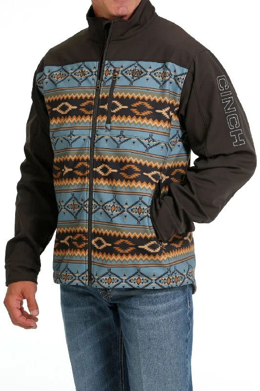 Men's Coats for Spring'Cinch' Men's Bonded Jacket - Brown Aztec