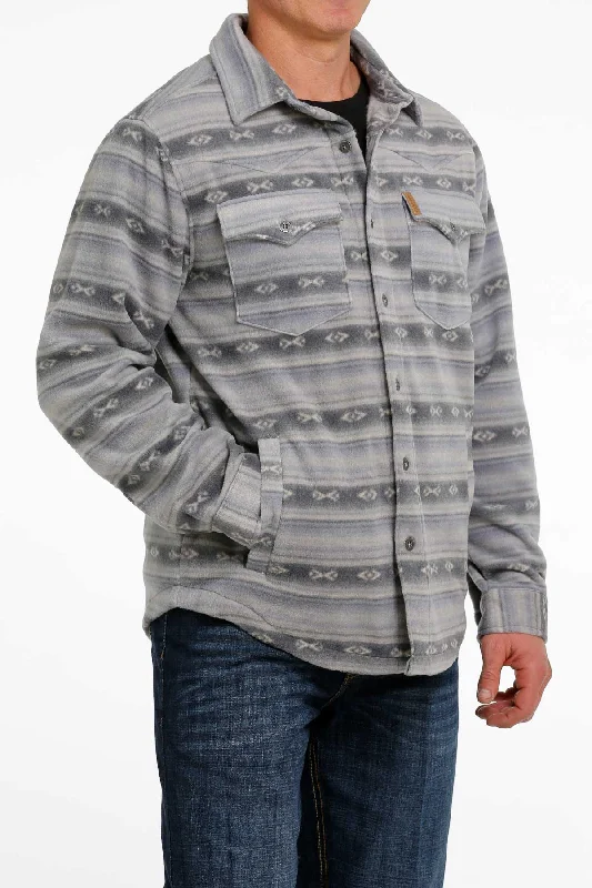 Trendy Men's Anorak Jackets'Cinch' Men's Aztec Print Polar Fleece Shirt Jacket - Blue Trendy Men's Anorak Jackets'Cinch' Men's Aztec Print Polar Fleece Shirt Jacket - Blue