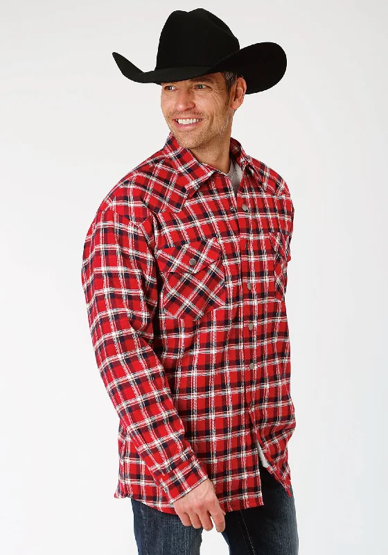 Versatile Men's Pea CoatsRoper Mens Navy/Red/White 100% Cotton Lined Tall Jacket