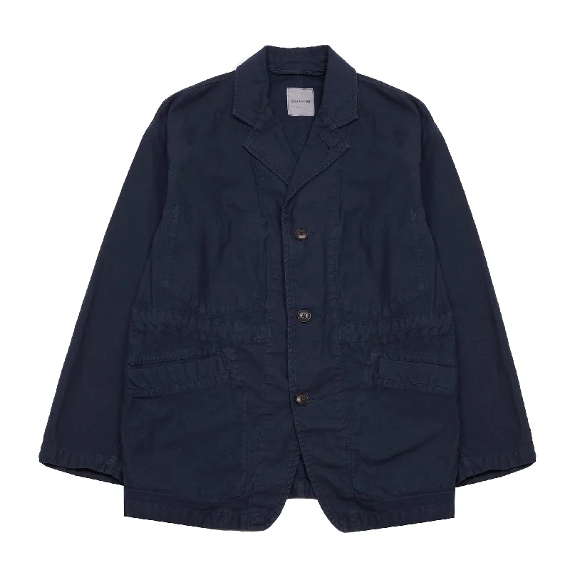 Men's Coats with Quilted LiningSage De Cret Cotton/Linen Coverall Jacket in Navy