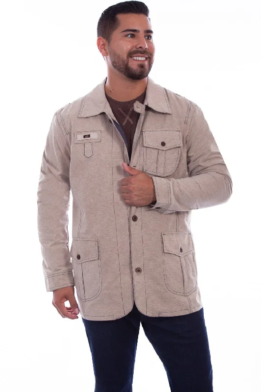 Men's Coats with Breathable FabricScully Mens Stone 100% Cotton Departure Jacket