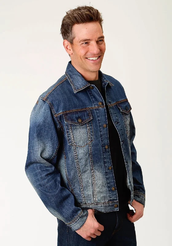 Men's Coats with Slim FitsStetson Mens Blue 100% Cotton Unlined Denim Jacket