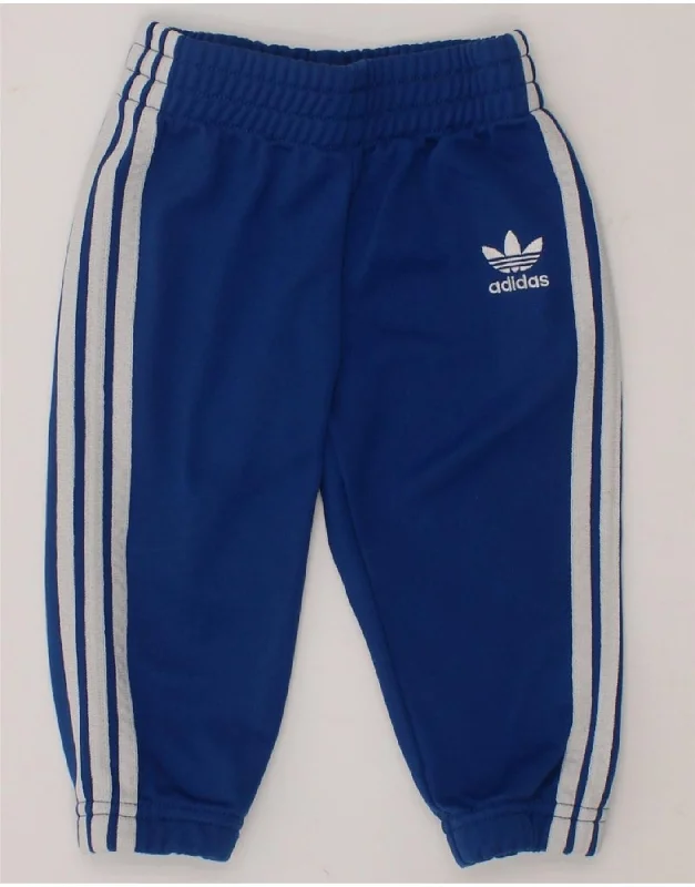 ADIDAS Baby Boys Graphic Joggers Tracksuit Trousers 9-12 Months  Blue