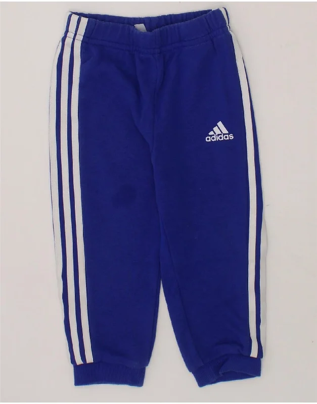 ADIDAS Baby Boys Joggers Tracksuit Trousers 12-18 Months  Blue Cotton