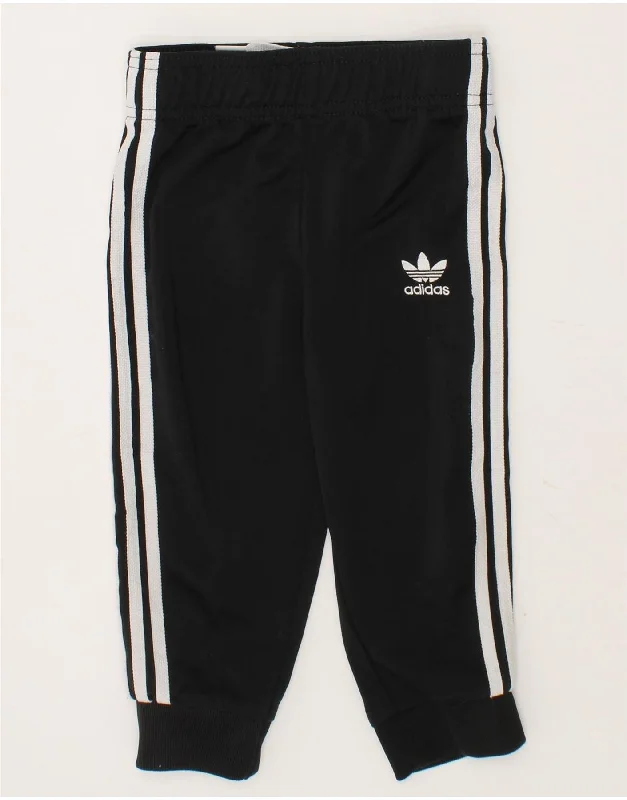 ADIDAS Baby Boys Joggers Tracksuit Trousers 18-24 Months Black Polyester