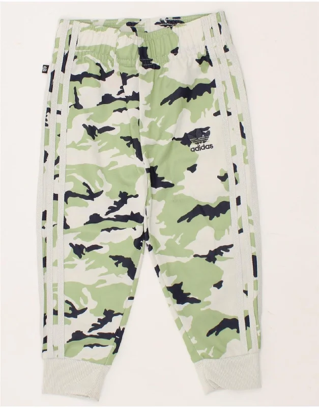ADIDAS Baby Boys Joggers Tracksuit Trousers 18-24 Months Green Camouflage