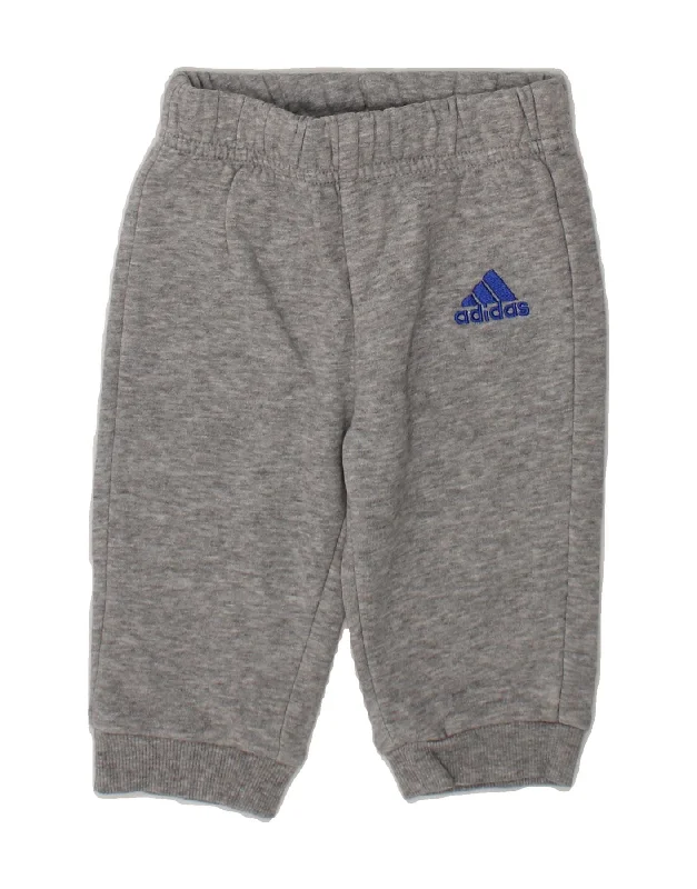 ADIDAS Baby Boys Joggers Tracksuit Trousers 3-6 Months  Grey Cotton