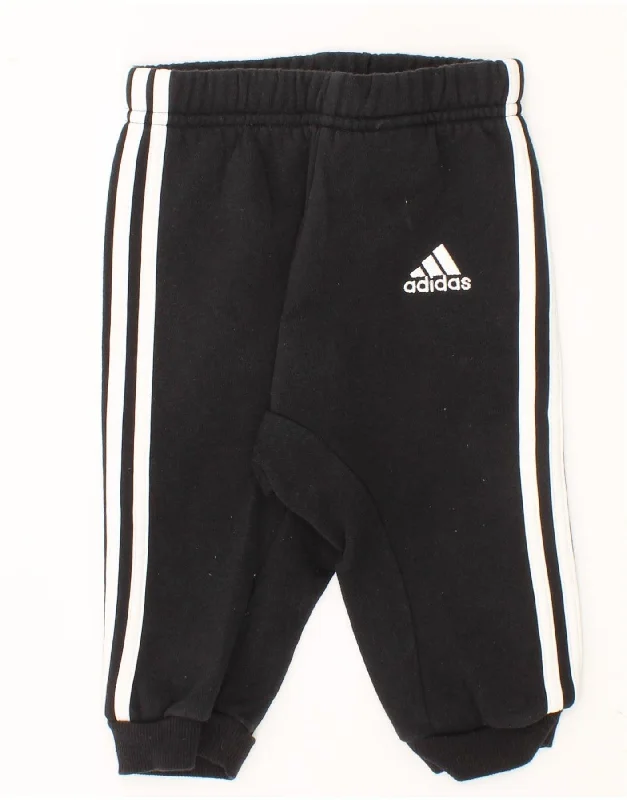 ADIDAS Baby Boys Joggers Tracksuit Trousers 6-9 Months Black Cotton