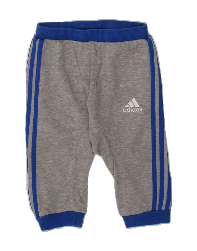 ADIDAS Baby Boys Joggers Tracksuit Trousers 6-9 Months Medium Grey
