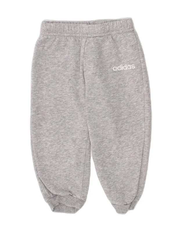 ADIDAS Baby Boys Joggers Tracksuit Trousers 9-12 Months Grey Cotton