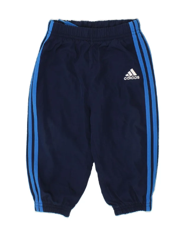 ADIDAS Baby Boys Joggers Tracksuit Trousers 9-12 Months Navy Blue
