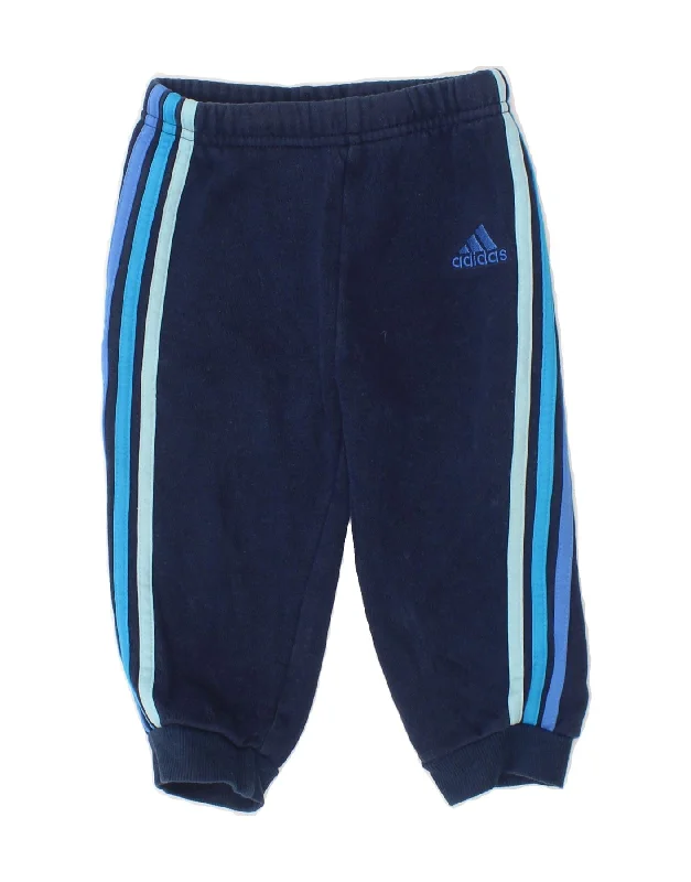 ADIDAS Baby Boys Joggers Tracksuit Trousers 9-12 Months  Navy Blue Cotton