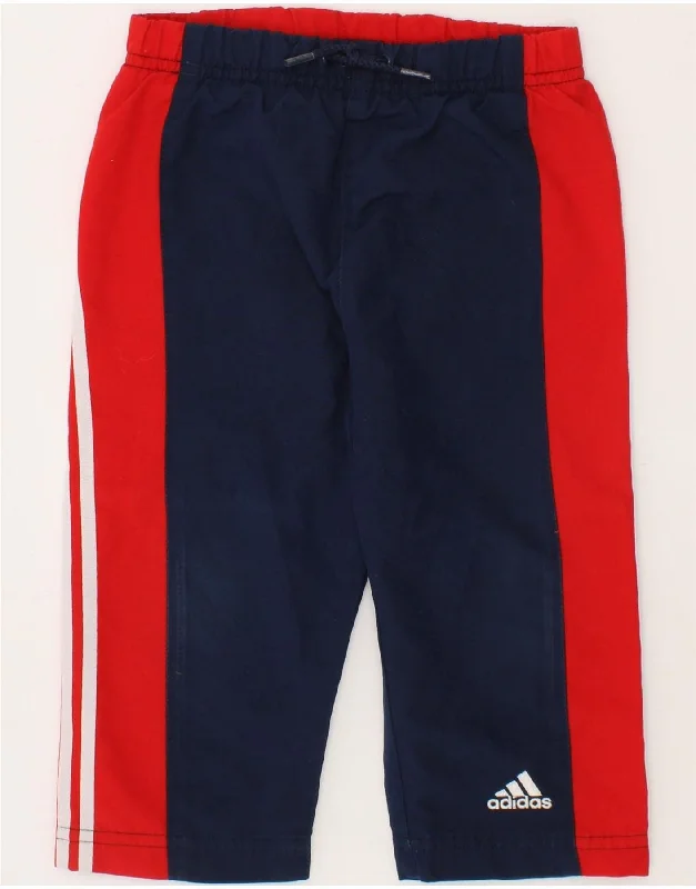 ADIDAS Baby Boys Tracksuit Trousers 12-18 Months Navy Blue Colourblock