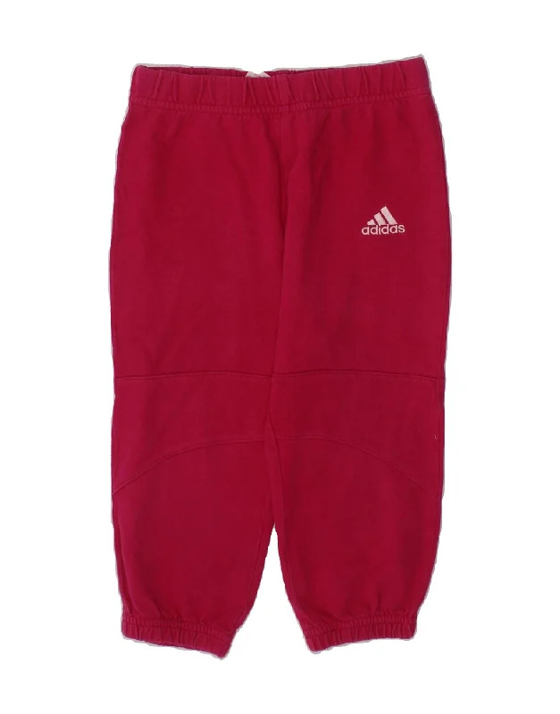 ADIDAS Baby Girls Joggers Tracksuit Trousers 12-18 Months  Pink Cotton