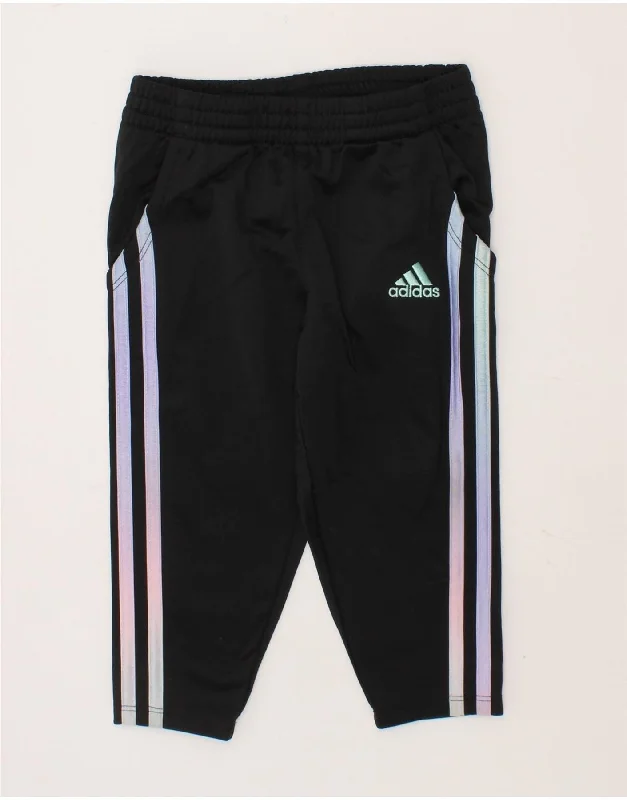 ADIDAS Baby Girls Tracksuit Trousers 18-24 Months Black Polyester