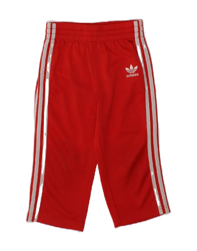 ADIDAS Baby Girls Tracksuit Trousers 18-24 Months Red Polyester