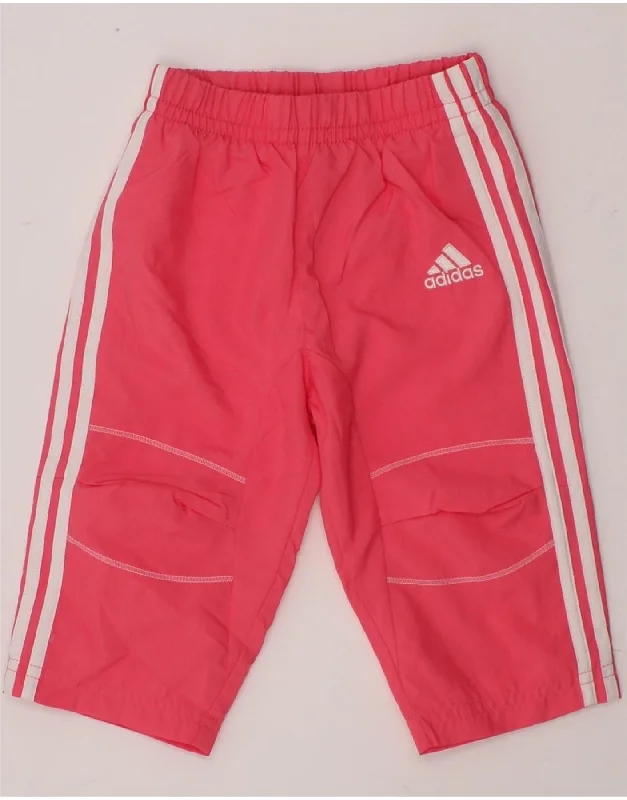 ADIDAS Baby Girls Tracksuit Trousers 3-6 Months  Pink Polyester