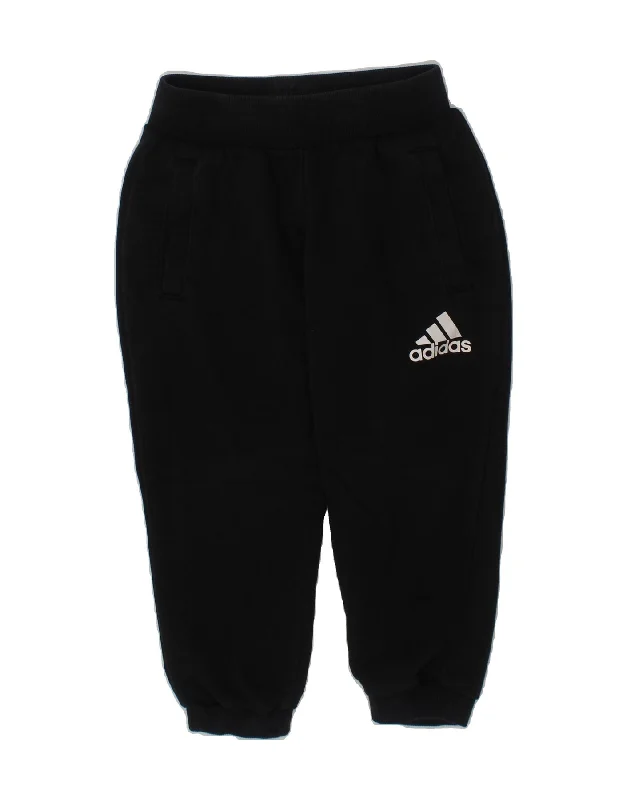 ADIDAS Boys Climalite Tracksuit Trousers Joggers 3-4 Years  Black Cotton