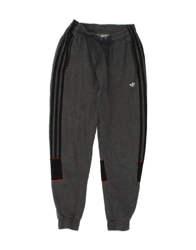 ADIDAS Boys Graphic Tracksuit Trousers Joggers 13-14 Years Grey