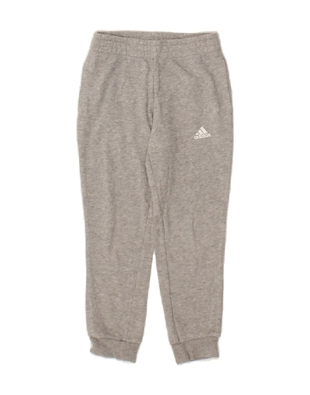 ADIDAS Boys Graphic Tracksuit Trousers Joggers 6-7 Years  Grey Cotton