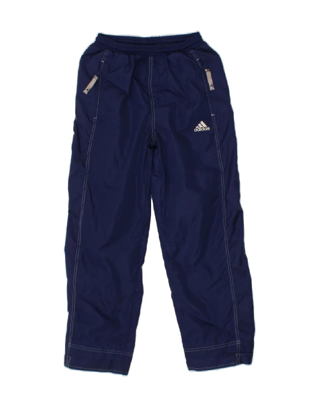 ADIDAS Boys Tracksuit Trousers 11-12 Years Navy Blue Polyamide