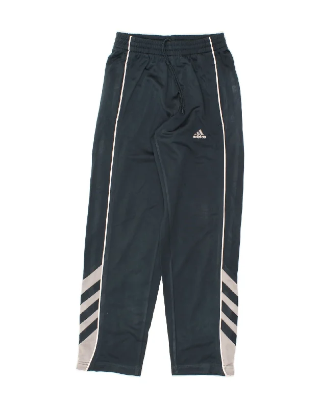 ADIDAS Boys Tracksuit Trousers 9-10 Years Navy Blue Colourblock Polyester